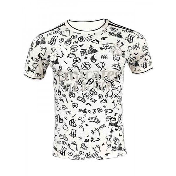 Real madrid maillot d'avant-match pour adulte édition spéciale uniforme d'entraînement de football pour homme tenue de sport blanche haut 2025-2026